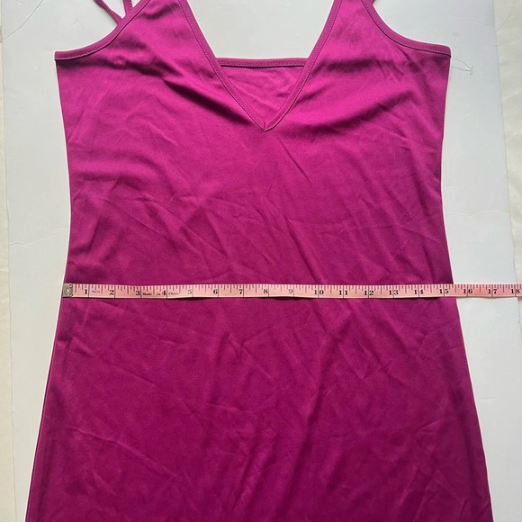 Nordstrom V Neck Mini Slip Dress Womens XS Pink Purple Stretchy NWOT Adjustable - Picture 8 of 12